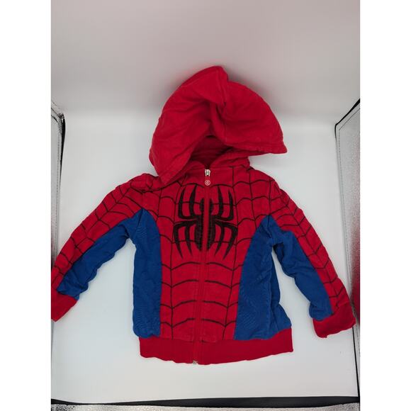 Cubcoats Toddler Unisex Marvels Spider Man 2-in-1 Stuffed Animal Hoodie Red 3T - Picture 3 of 9
